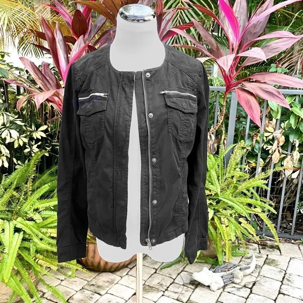 Express Black Utility Cargo Jacket - Picture 7 of 10